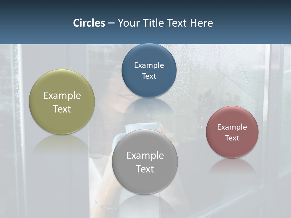 A Woman Holding A Cup Looking Out A Window PowerPoint Template