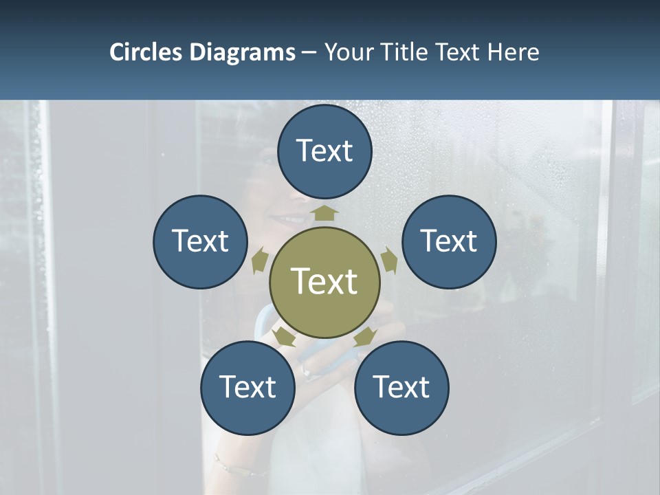 A Woman Holding A Cup Looking Out A Window PowerPoint Template