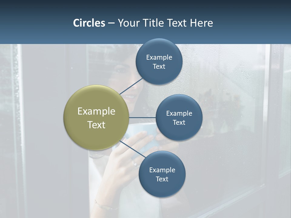 A Woman Holding A Cup Looking Out A Window PowerPoint Template