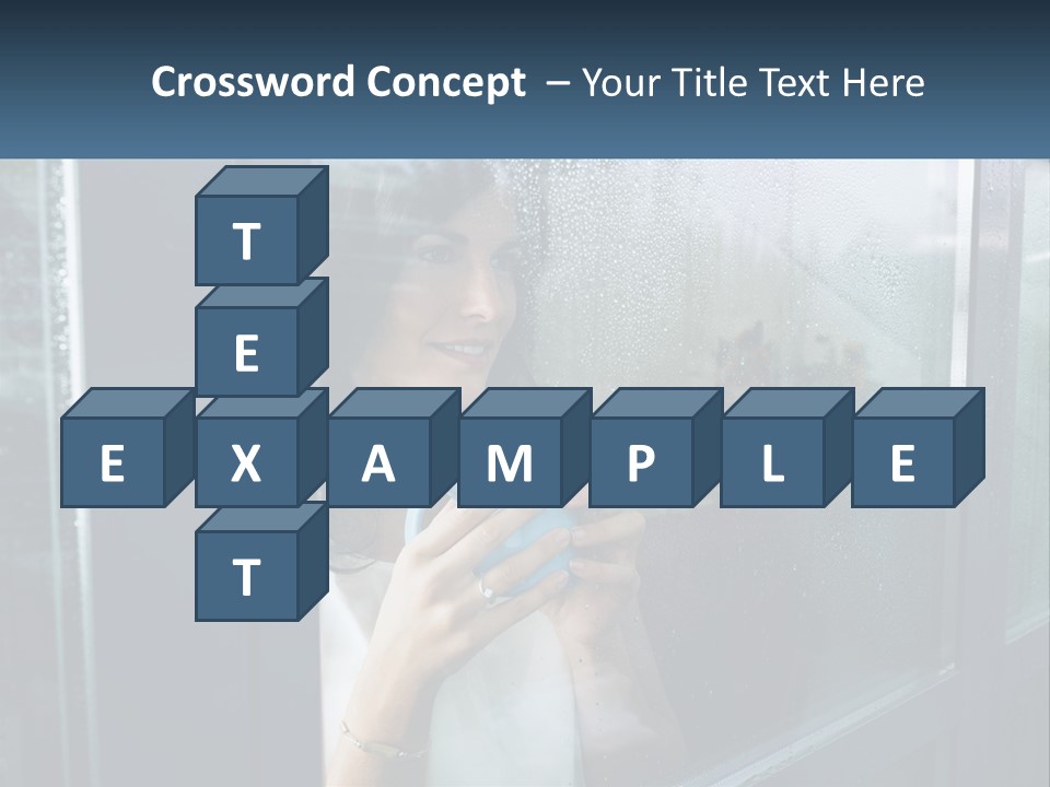 A Woman Holding A Cup Looking Out A Window PowerPoint Template