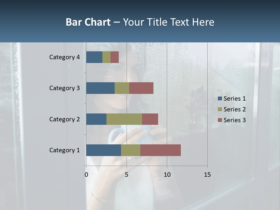 A Woman Holding A Cup Looking Out A Window PowerPoint Template