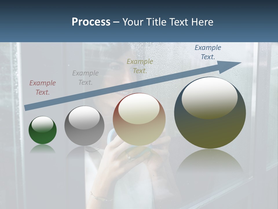 A Woman Holding A Cup Looking Out A Window PowerPoint Template