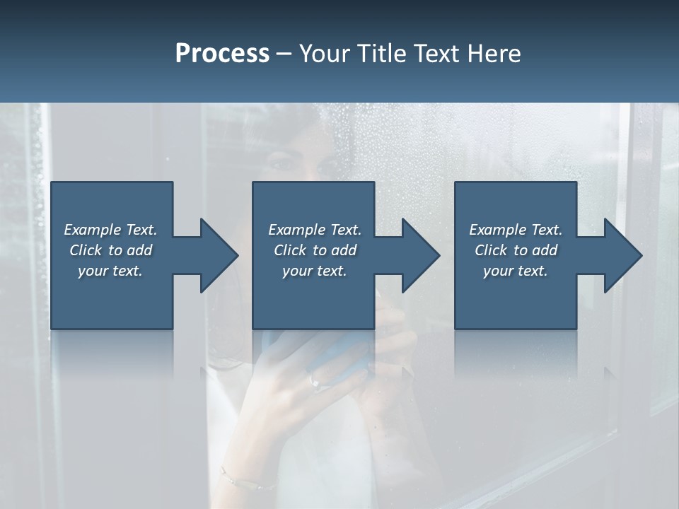 A Woman Holding A Cup Looking Out A Window PowerPoint Template