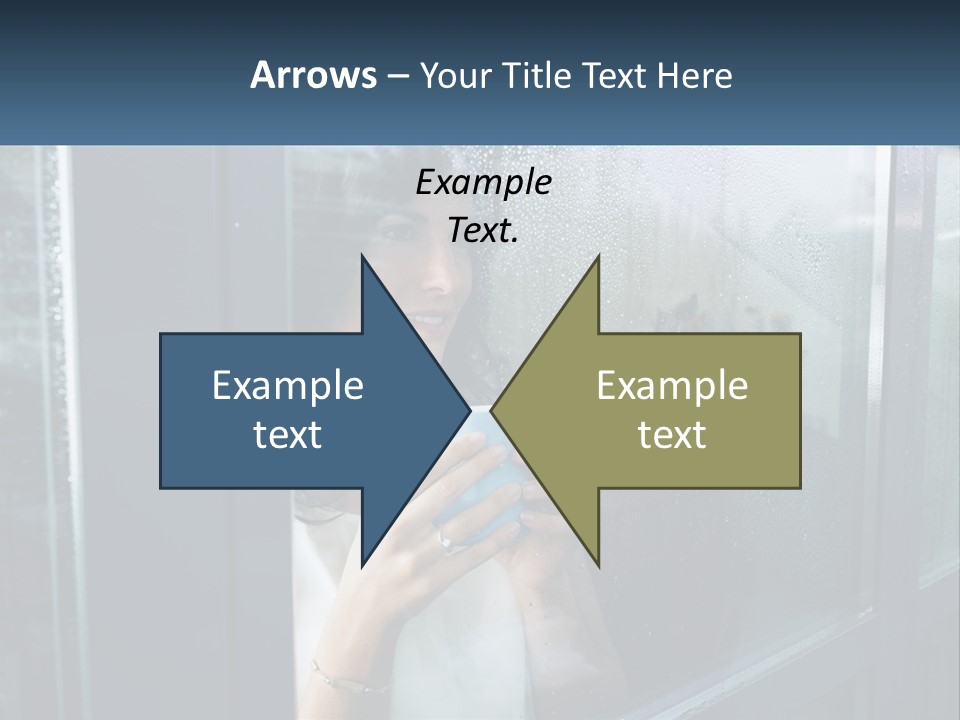 A Woman Holding A Cup Looking Out A Window PowerPoint Template