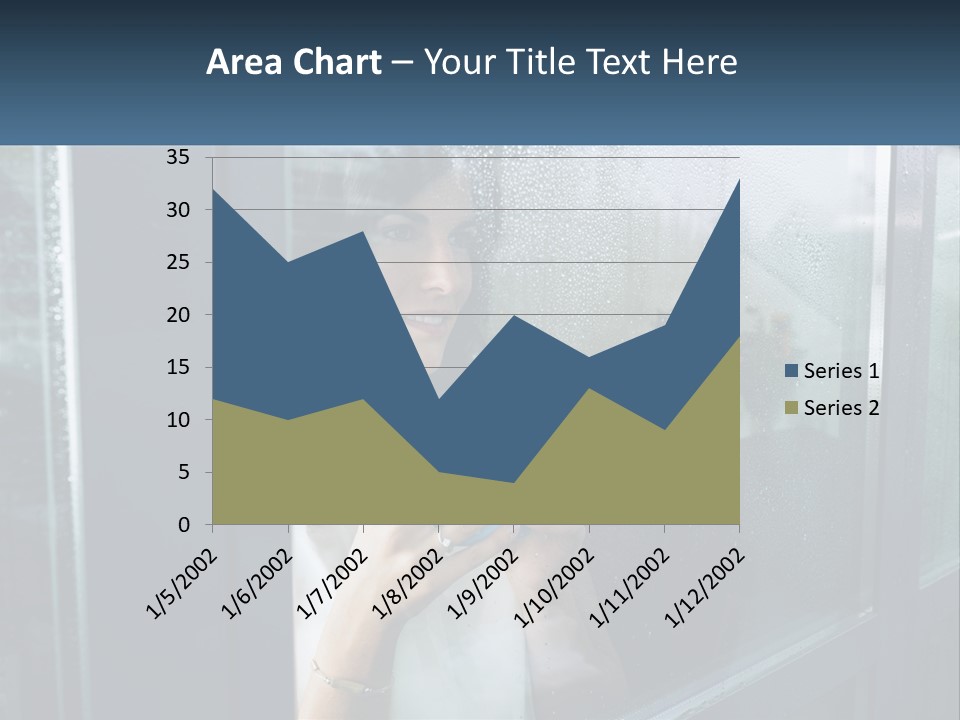 A Woman Holding A Cup Looking Out A Window PowerPoint Template
