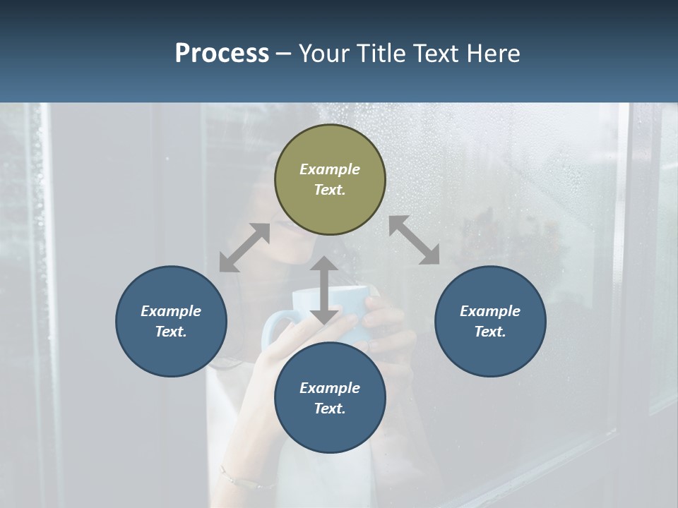 A Woman Holding A Cup Looking Out A Window PowerPoint Template