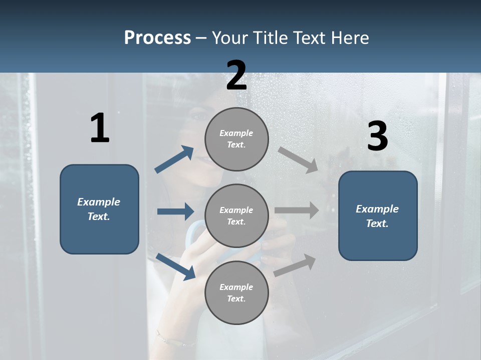 A Woman Holding A Cup Looking Out A Window PowerPoint Template