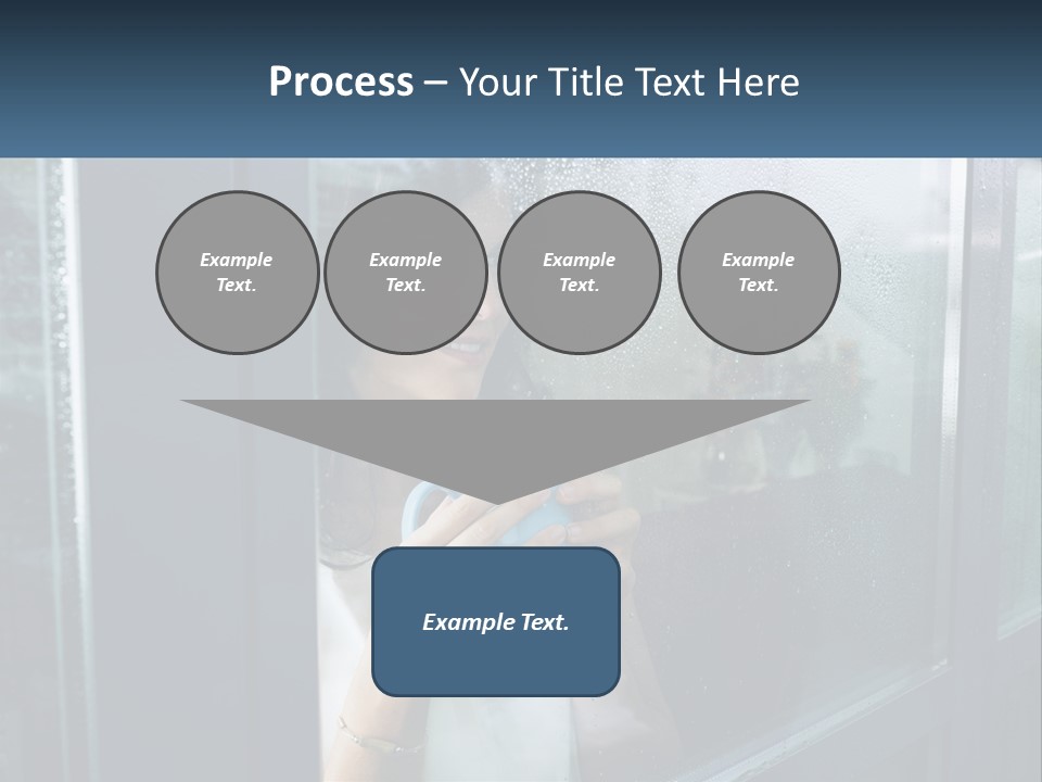 A Woman Holding A Cup Looking Out A Window PowerPoint Template