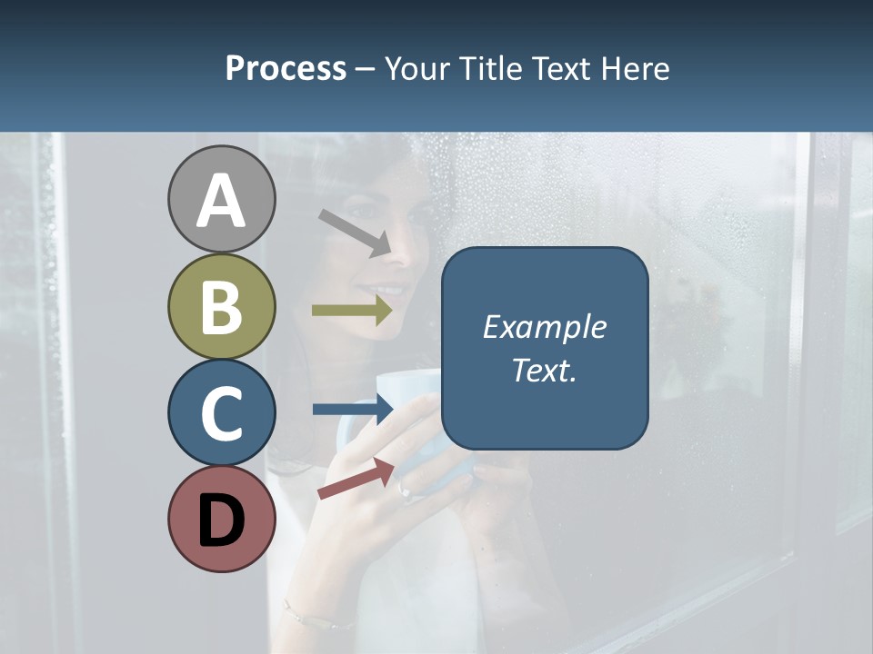 A Woman Holding A Cup Looking Out A Window PowerPoint Template