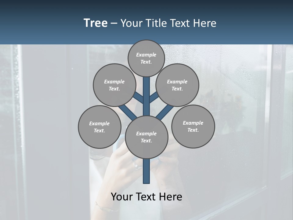 A Woman Holding A Cup Looking Out A Window PowerPoint Template