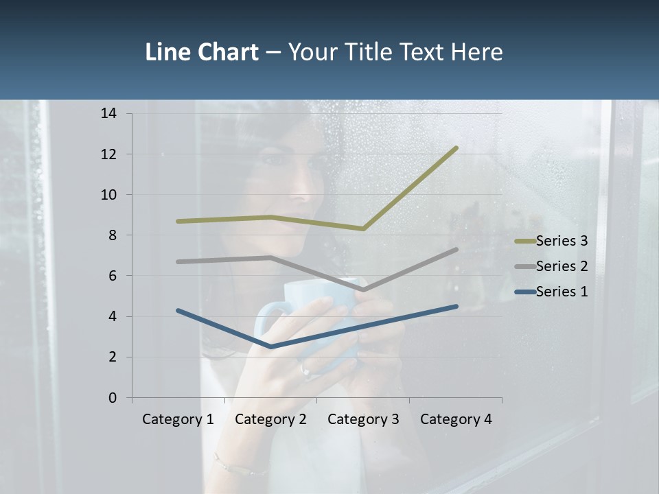 A Woman Holding A Cup Looking Out A Window PowerPoint Template