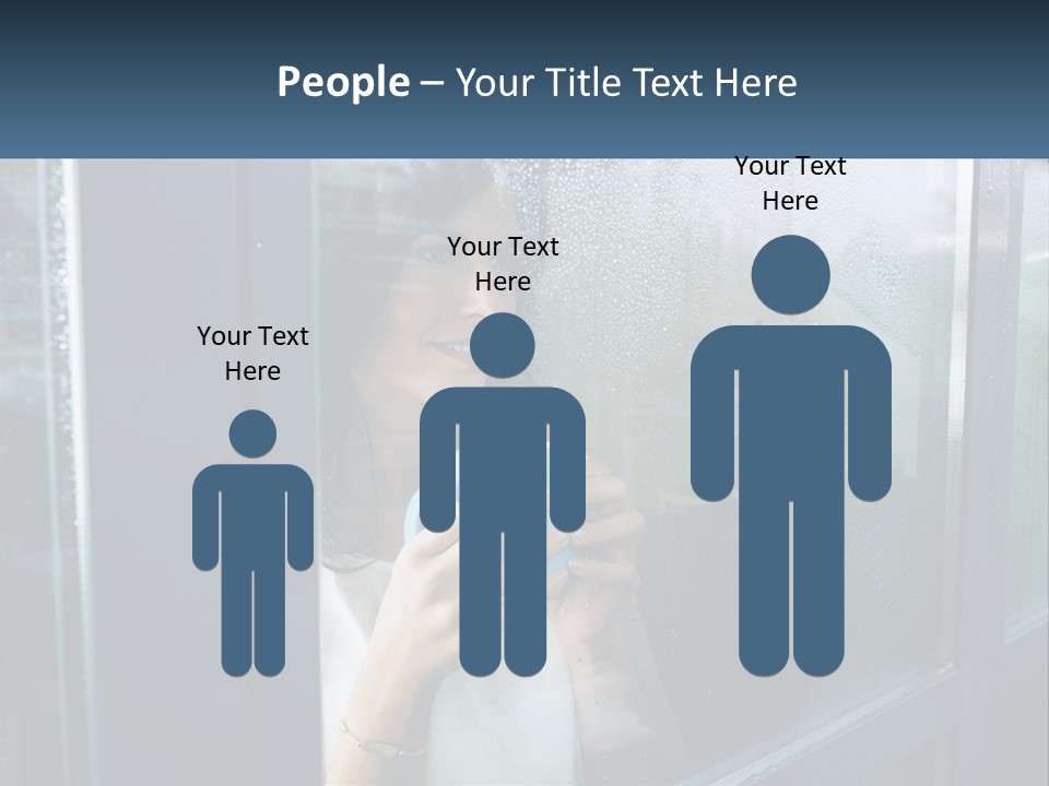 A Woman Holding A Cup Looking Out A Window PowerPoint Template