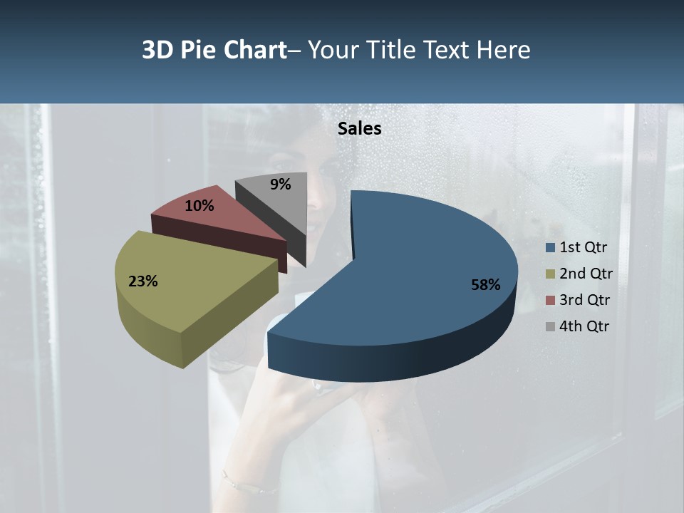 A Woman Holding A Cup Looking Out A Window PowerPoint Template