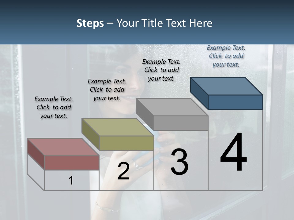 A Woman Holding A Cup Looking Out A Window PowerPoint Template