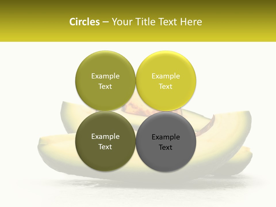 A Group Of Sliced Avocados On A White Background PowerPoint Template
