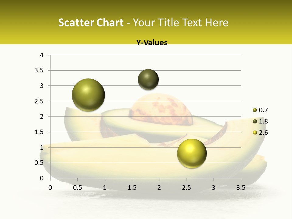 A Group Of Sliced Avocados On A White Background PowerPoint Template