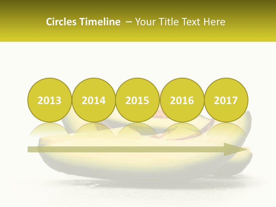 A Group Of Sliced Avocados On A White Background PowerPoint Template