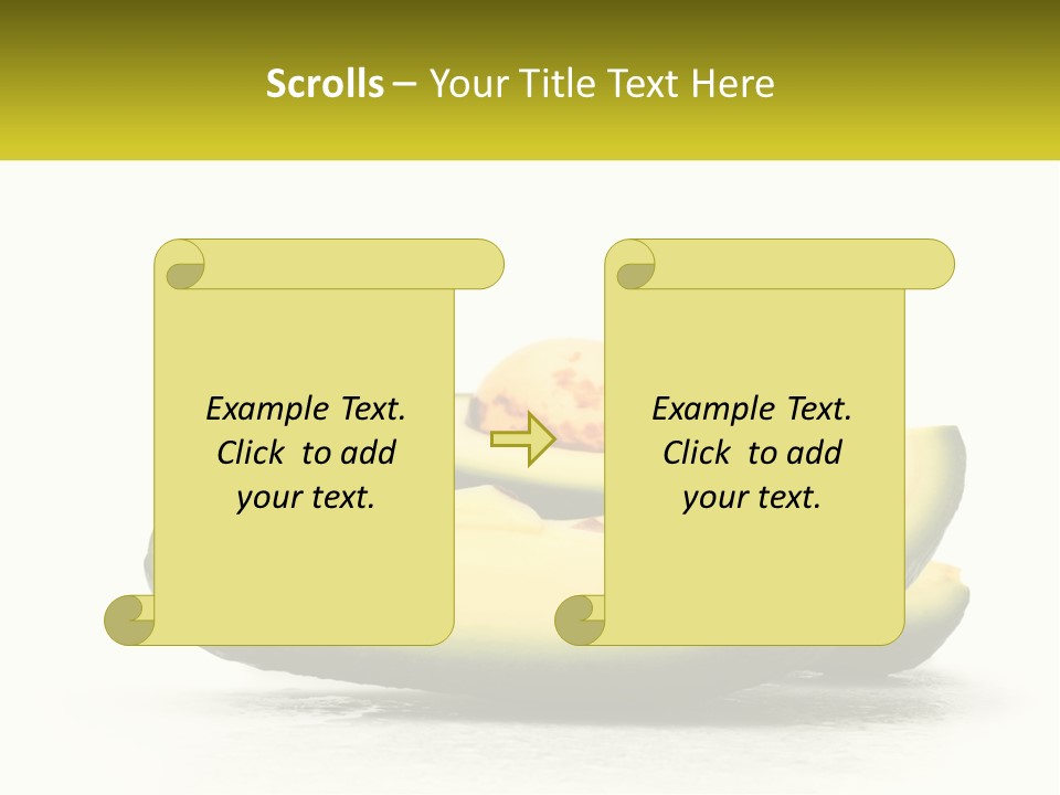 A Group Of Sliced Avocados On A White Background PowerPoint Template