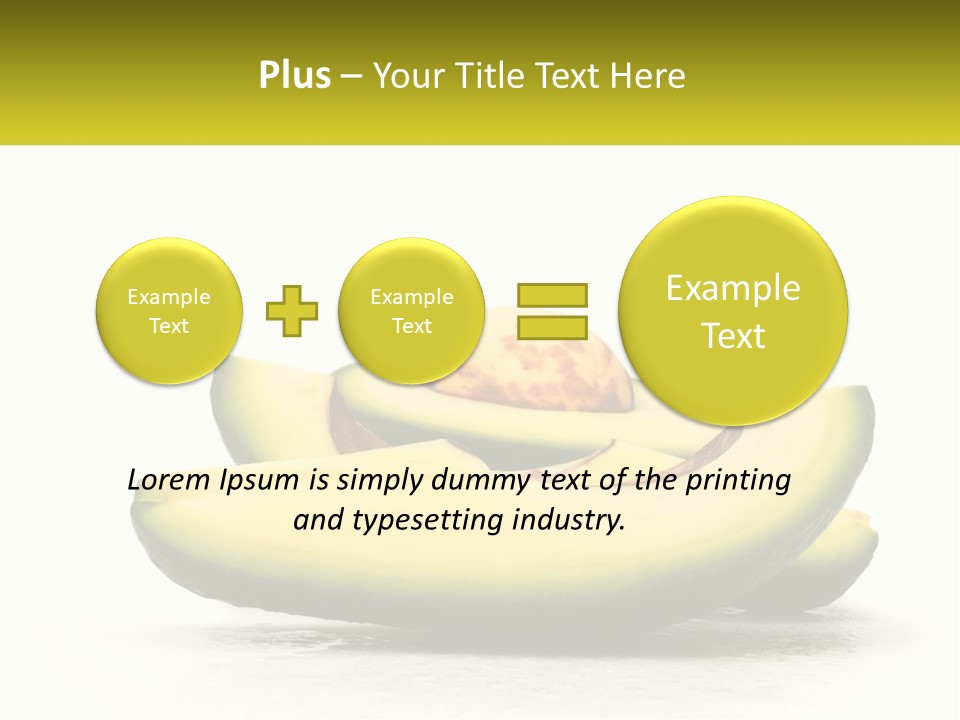 A Group Of Sliced Avocados On A White Background PowerPoint Template