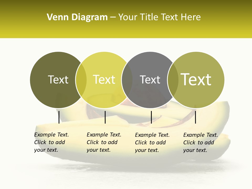 A Group Of Sliced Avocados On A White Background PowerPoint Template