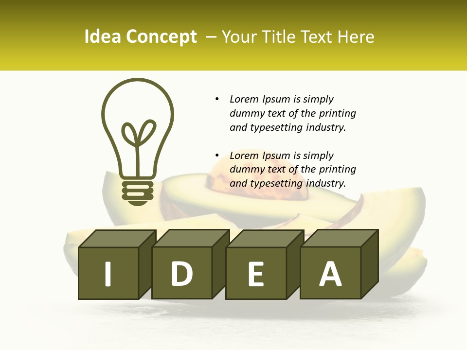 A Group Of Sliced Avocados On A White Background PowerPoint Template