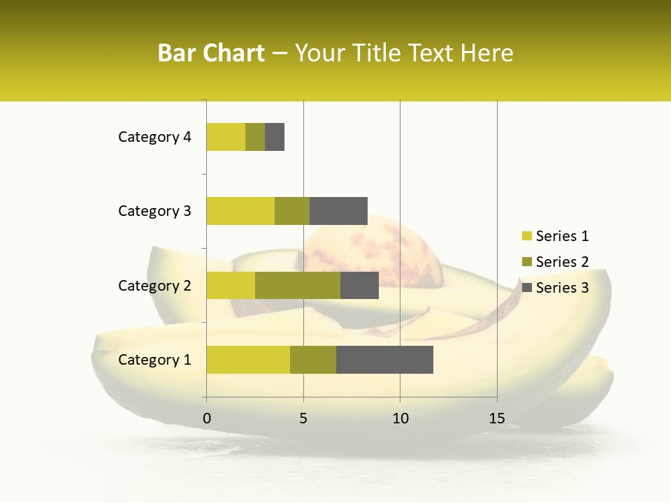 A Group Of Sliced Avocados On A White Background PowerPoint Template