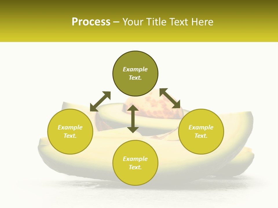 A Group Of Sliced Avocados On A White Background PowerPoint Template