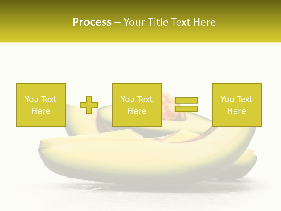 A Group Of Sliced Avocados On A White Background PowerPoint Template