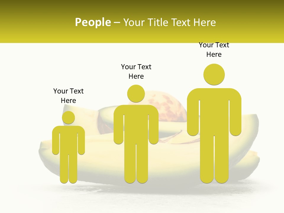 A Group Of Sliced Avocados On A White Background PowerPoint Template