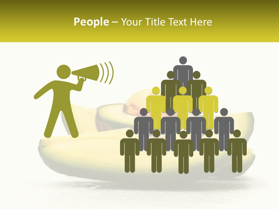 A Group Of Sliced Avocados On A White Background PowerPoint Template