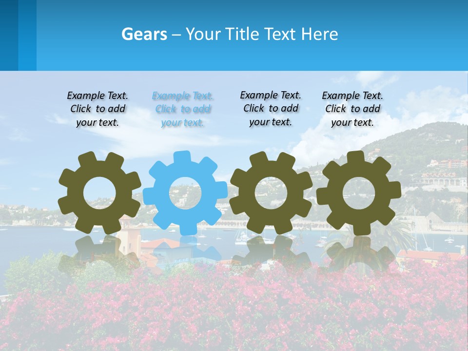 A Scenic View Of A Harbor With Boats In The Water PowerPoint Template