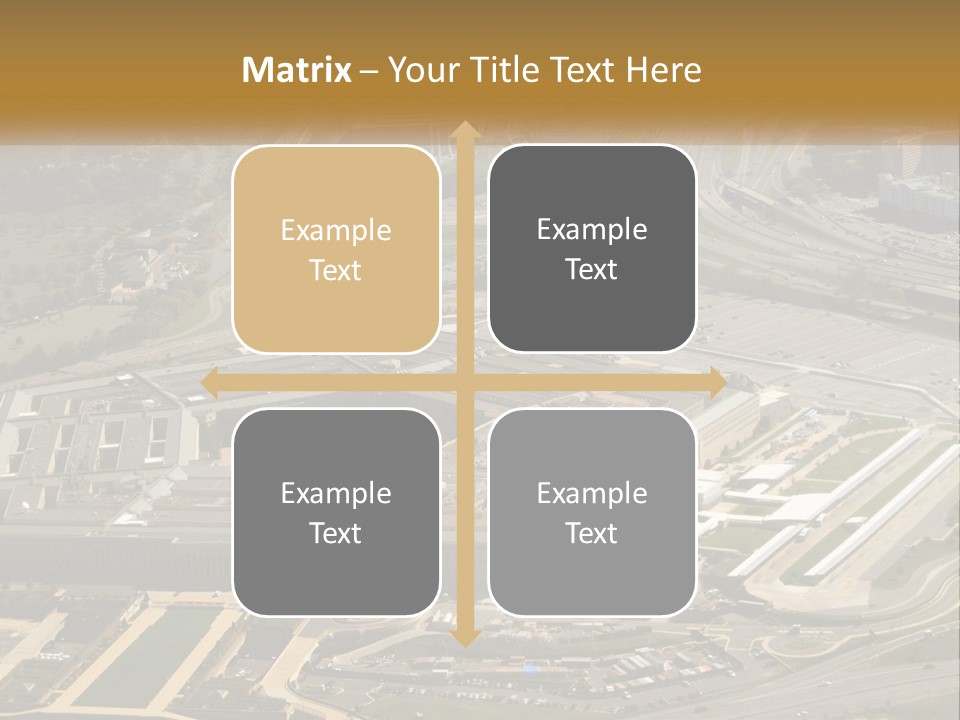 An Aerial View Of A Large Building In A City PowerPoint Template