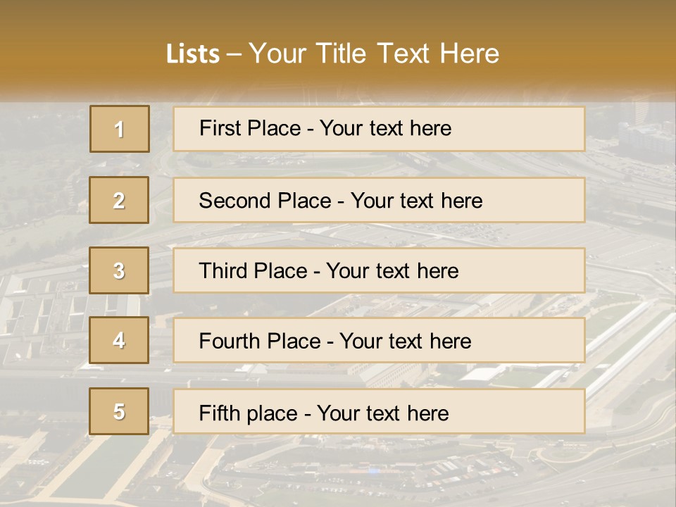 An Aerial View Of A Large Building In A City PowerPoint Template