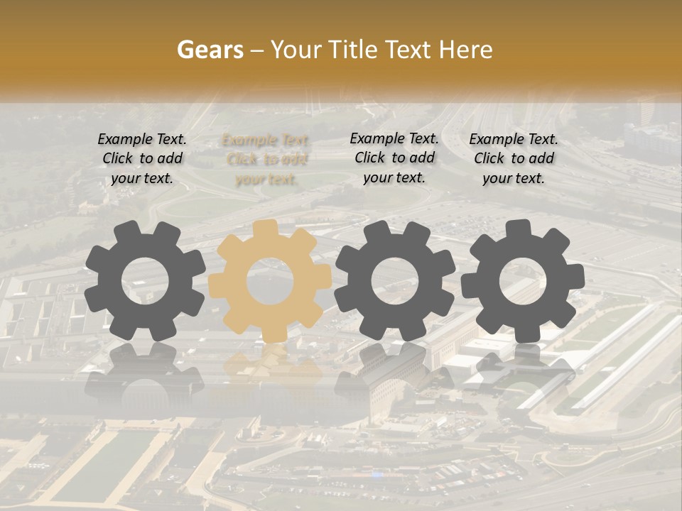 An Aerial View Of A Large Building In A City PowerPoint Template