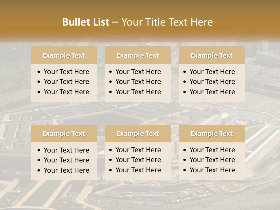 An Aerial View Of A Large Building In A City PowerPoint Template
