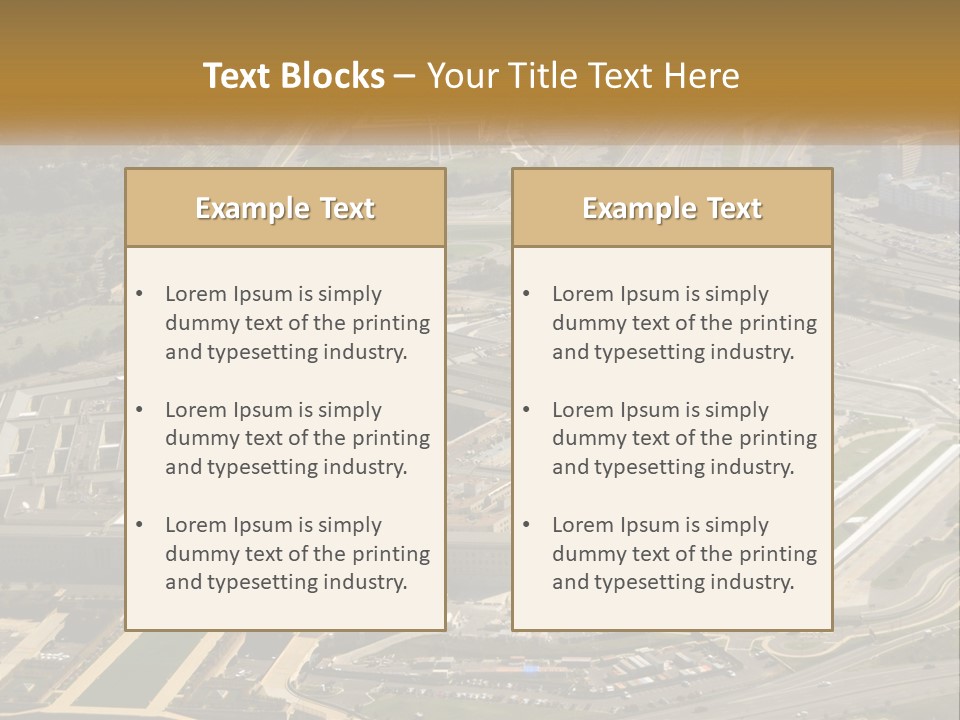An Aerial View Of A Large Building In A City PowerPoint Template