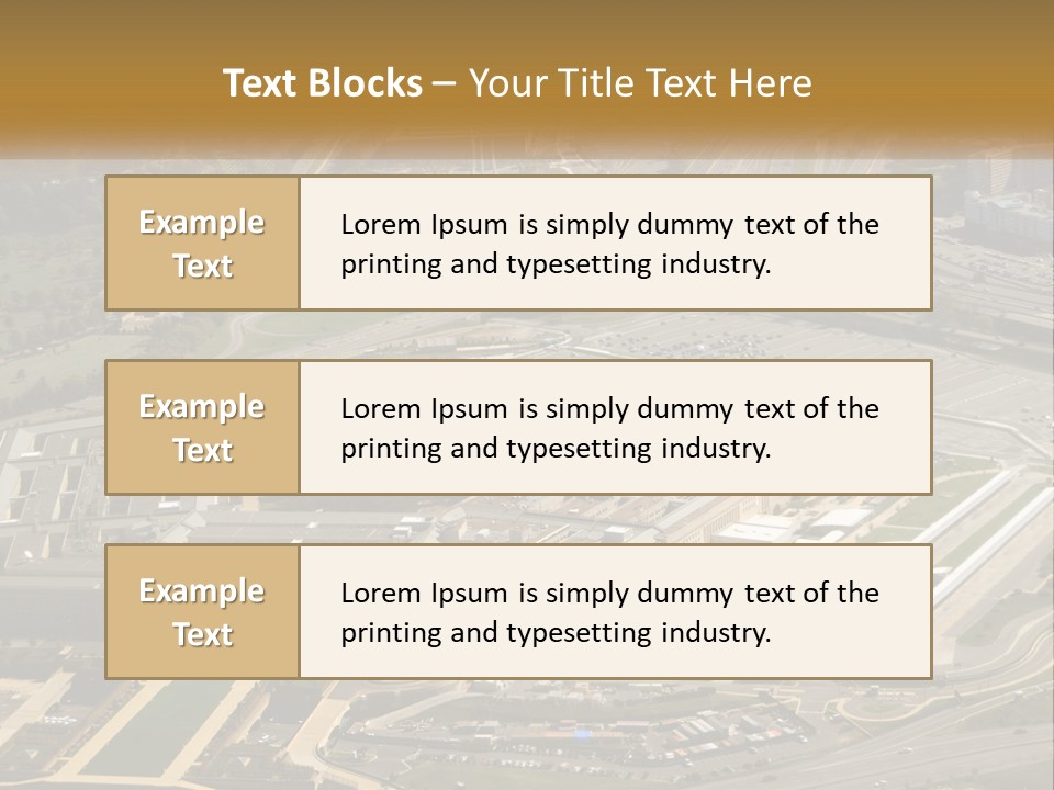 An Aerial View Of A Large Building In A City PowerPoint Template