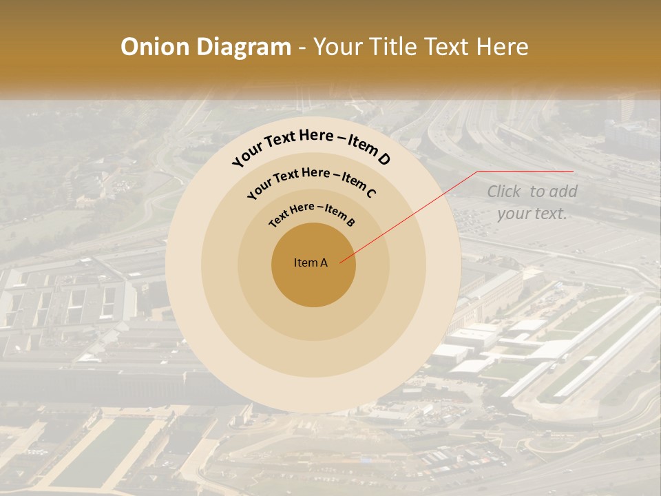An Aerial View Of A Large Building In A City PowerPoint Template