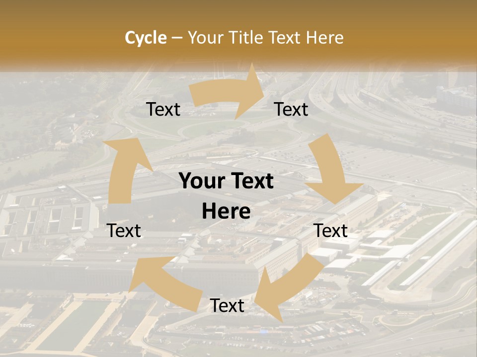 An Aerial View Of A Large Building In A City PowerPoint Template