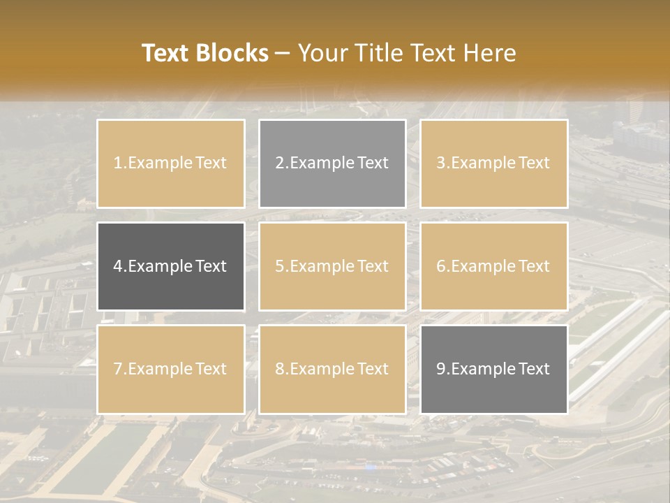 An Aerial View Of A Large Building In A City PowerPoint Template