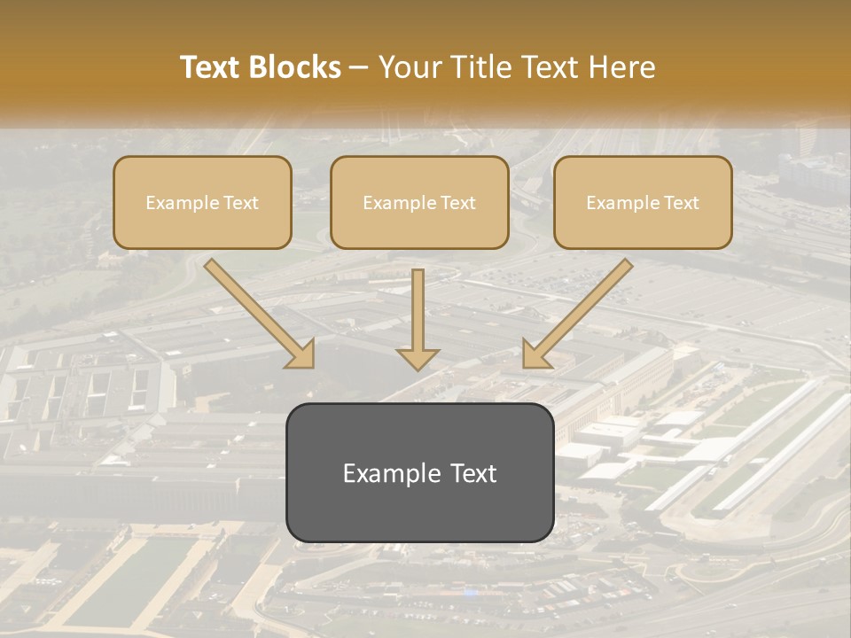 An Aerial View Of A Large Building In A City PowerPoint Template
