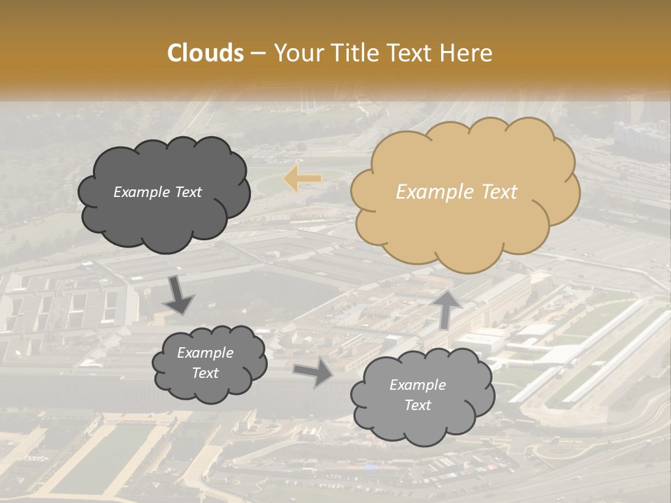 An Aerial View Of A Large Building In A City PowerPoint Template