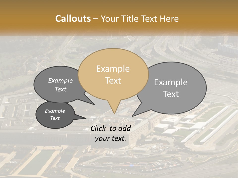 An Aerial View Of A Large Building In A City PowerPoint Template