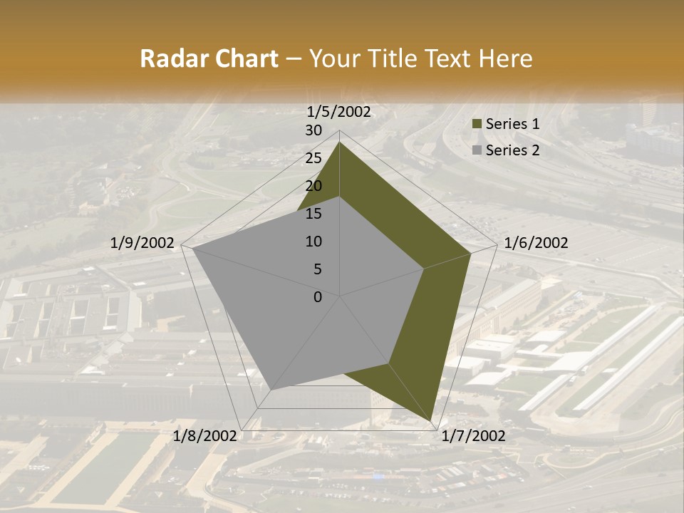 An Aerial View Of A Large Building In A City PowerPoint Template