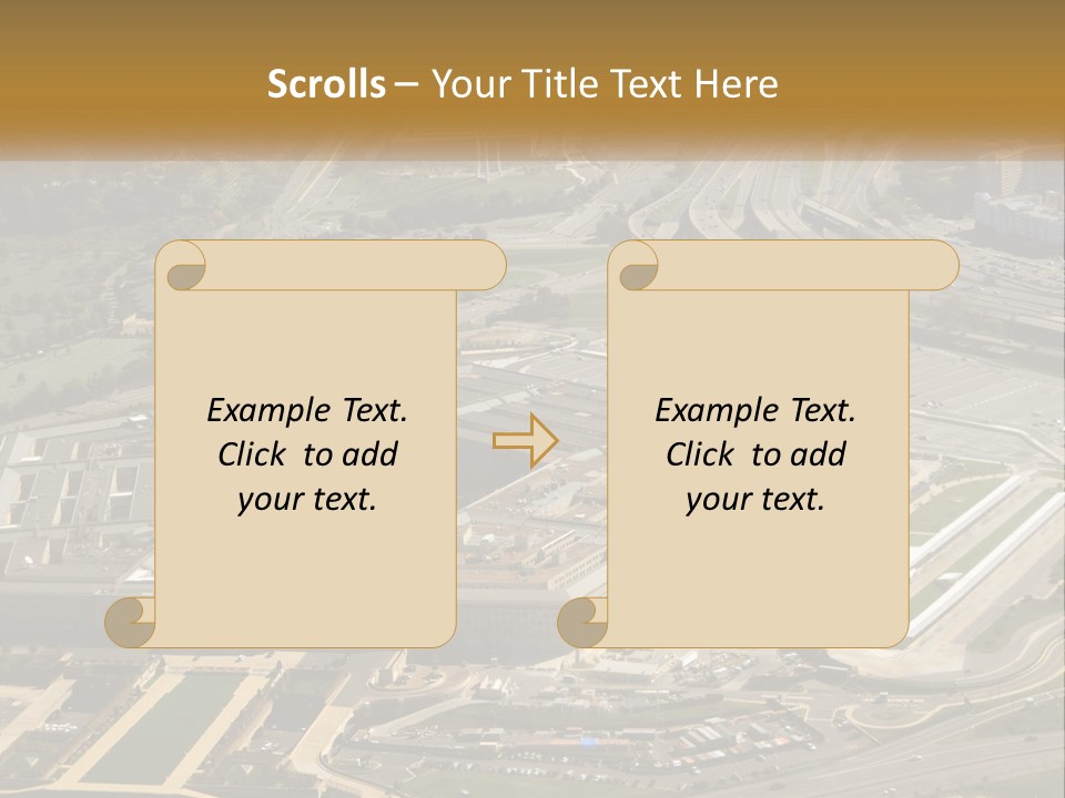 An Aerial View Of A Large Building In A City PowerPoint Template