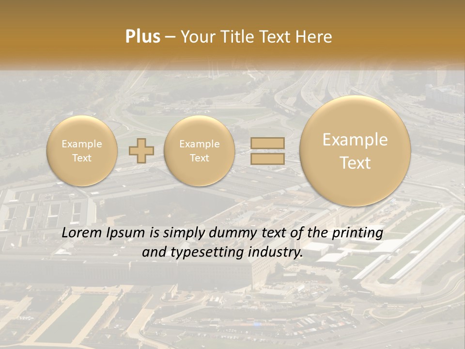 An Aerial View Of A Large Building In A City PowerPoint Template