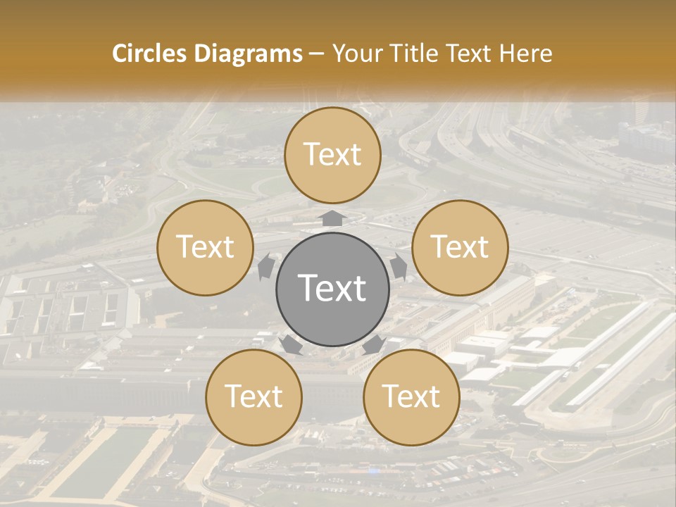 An Aerial View Of A Large Building In A City PowerPoint Template