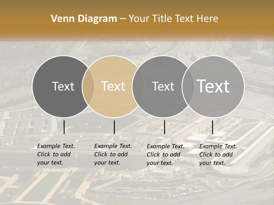 An Aerial View Of A Large Building In A City PowerPoint Template