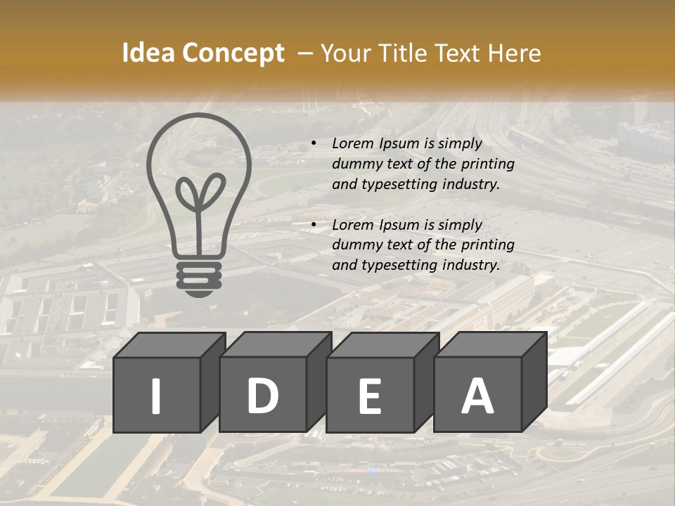 An Aerial View Of A Large Building In A City PowerPoint Template