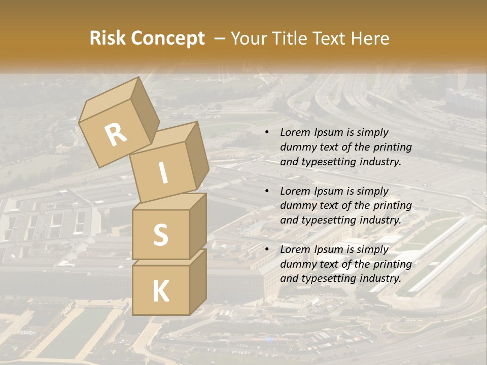 An Aerial View Of A Large Building In A City PowerPoint Template